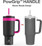 POWCAN 40 oz Tumbler with Handle, 2-in-1 Straw and Sip Lid, Dishwasher Safe - Image 3