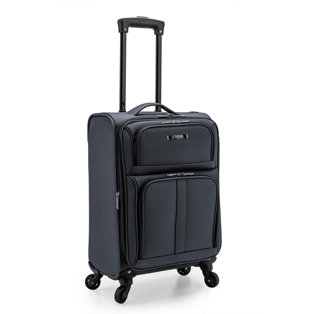 Anzio Softside Expandable Luggage with Spinner Wheels (Dark Grey / 22-Inch Carry-on)