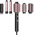 SKIMI 110,000 RPM Brushless Motor Hair Dryer Brush - 5 Muti-Styler for Fast Drying, Curling, Volumizing & Straightening | High-Speed Hot Air Brush for All Hair Types(Black & Blush Red)