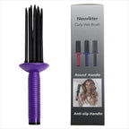 17 Teeth Curly Hair Brush, Curl Defining Brush, Curling Roll Comb, Perfect for Hair Salon & Home Use (Round Purple)