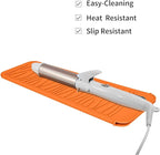 Silicone Heat Resistant Travel Pouch for Hair Styling Tools: Straighteners, Crimping Irons, Curling Wands, Flat Irons, and Waving Tools (Orange) 1 Pack