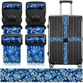 Luggage Straps for Suitcases (Blue Pattern)
