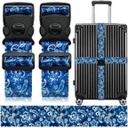 Luggage Straps for Suitcases (Blue Pattern)