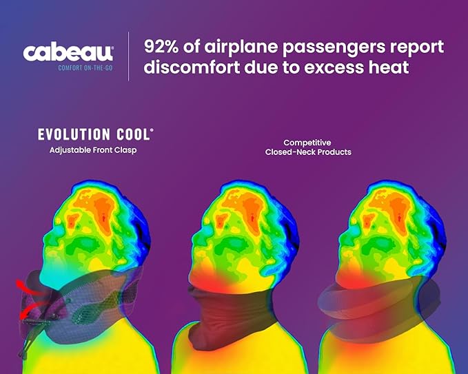 Cabeau Long Haul Flight Cooling Travel Neck Pillow – Evolution Cool – - Image 2