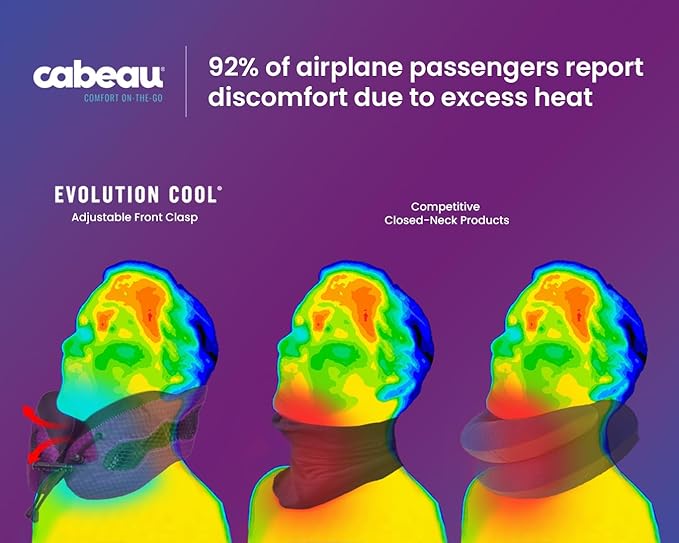 Cabeau Long Haul Flight Cooling Travel Neck Pillow – Evolution Cool – - Image 2