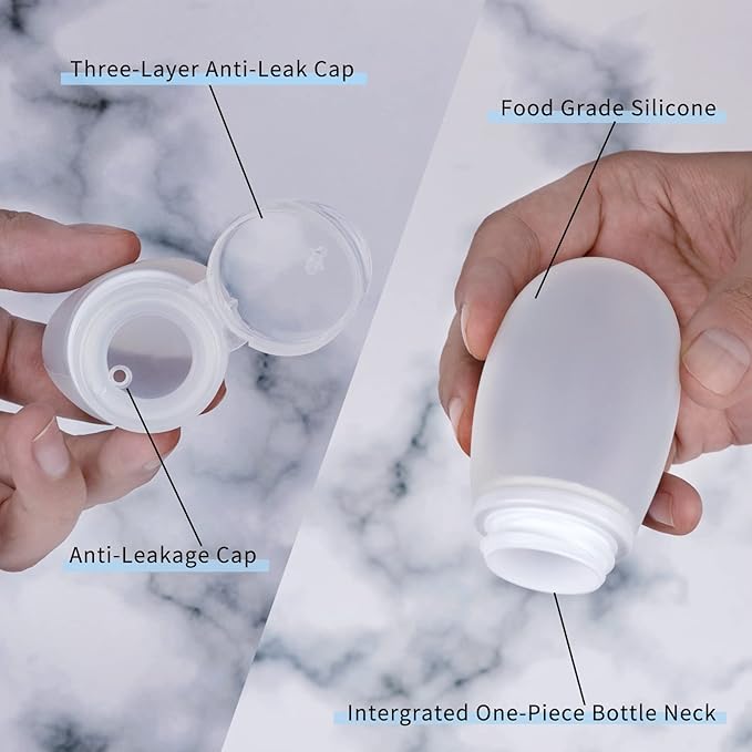 Silicone Travel Bottles for Toiletries TSA Approved Travel Size Containers Set - Image 5