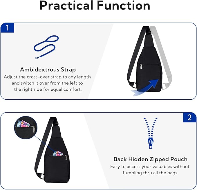 WATERFLY Small Crossbody Sling Backpack Anti Theft Backpack - Image 4