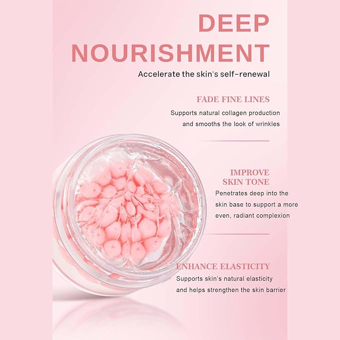 Salmon DNA PDRN Collagen Capsule Serum Cream, Face Care with Salmon DNA Collagen Pink Peptide, Anti-Aging Firming Hydrating Repair Reduce Fine Lines Even Skin Tone 1.7Oz