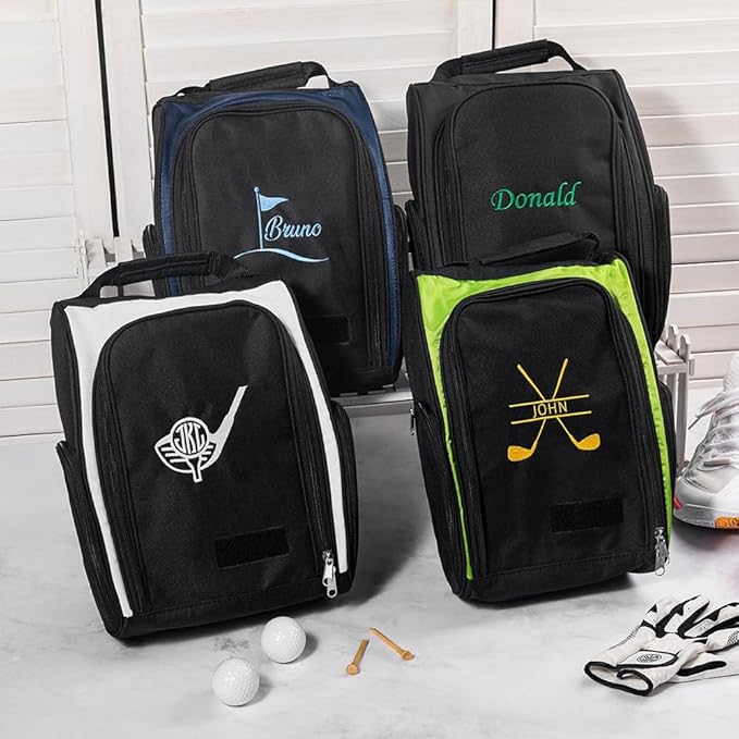 Embroidered Golf Shoe Bag Men Women Handle Strap Personalized Name Golf Shoes - Image 2