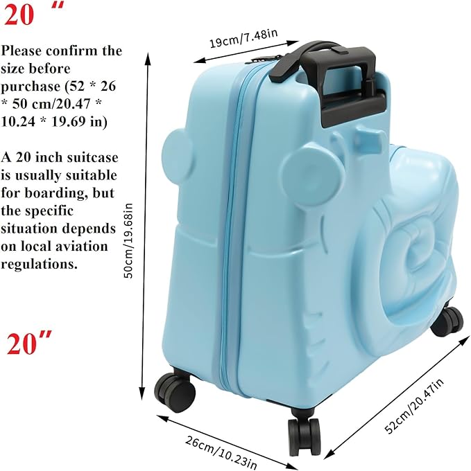 CNCEST 20" Kid's Ride-On Travel Suitcase - Image 2