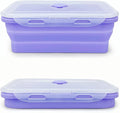 Purple Collapsible Sandwich Container, Silicone Lunch Container Bento Box by Lunbengo