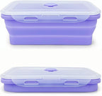 Purple Collapsible Sandwich Container, Silicone Lunch Container Bento Box by Lunbengo