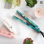 Brilliance New York - 1.25" Smooth Pro Ceramic Iron, Straightens & Curls w/Adjust. Temp, Features Negative Ions & FIR Technology, Dual Voltage, Peacock