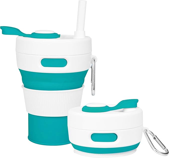 Silicone Collapsible Travel Mug Green 15oz / 450ml by JSHYGOUP