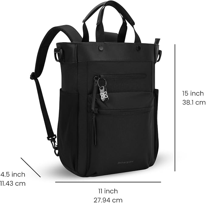 Sherpani Soleil, Anti Theft Convertible Backpack, 3 in 1 Tote Bag, Cross Body - Image 3