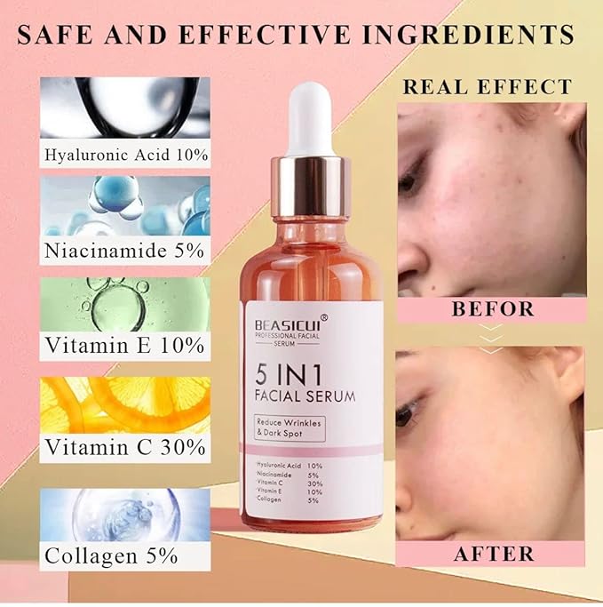 Vitamin C Serum for Face – Anti Aging Face Serum with Vitamin C, Hyaluronic Acid, Vitamin E – Radiance Serum for Dark Spots, Even Skin Tone, Eye Area, Fine Lines & Wrinkles, 1 Fl Oz