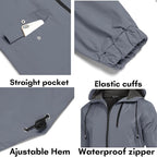 COOFANDY Men's Long Raincoat Ligtweight Rain Jacket Waterproof Outdoor Jackets - Image 5