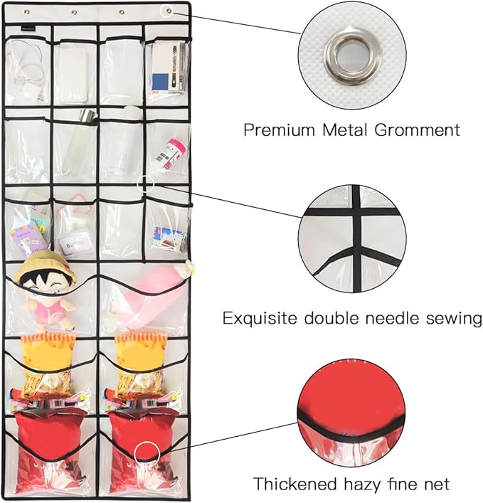 Extra Large Hanging Crystal Clear Over Door Shoe Organizers, Closet Shoe - Image 6