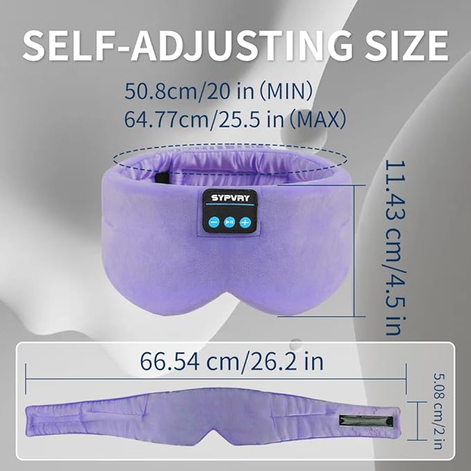 Sleep Mask Bluetooth 5.4 Headphones Soft Wireless Headband Eye Mask Blackout - Image 6