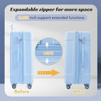 Merax 28 Inch Checked Luggage, Lightweight & Expandable Hardshell ABS Suitcase - Image 4