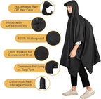 salamra Hooded Rain Poncho Waterproof Raincoat Jacket - Image 3
