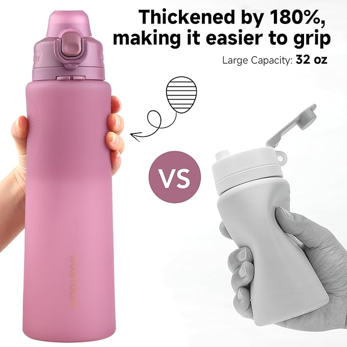 TakeToday Collapsible Water Bottles 32oz, Foldable Travel Water Bottle - Image 3