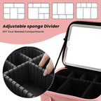 Travel Makeup Bag with LED Mirror Makeup Case with Light Up Mirror Portable - Image 4