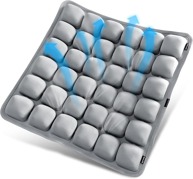 Grey Travel Seat Cushion – Portable Inflatable 3D Air Cell Seat Cushion by Unknown