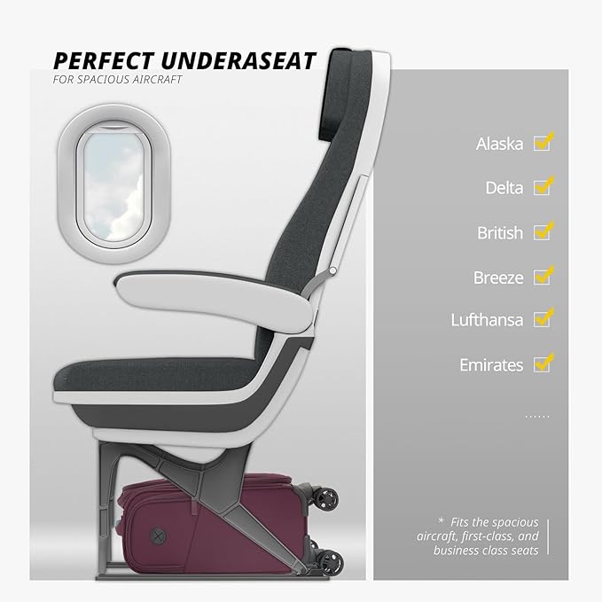 Verage Under Seat Luggage with Wheels, Softside Small Suitcase Spinner Carry On - Image 3