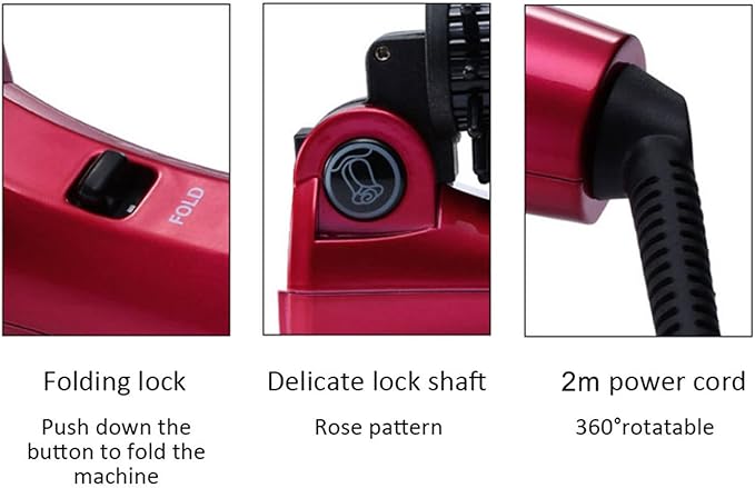 Hair Curler Brush, Folding Curling Heated Round Mini Portable Travel Anti Static Dual Ionic Ceramic Thermal Styler Hair Styling Tool Hot Air Styling Brush for Volume and Soft Curls