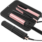 Oversize Silicone Heat Resistant Mat, Professional Hot Hair Tools Mat for Curling Iron, Flat Iron, Hair Straightener, Portable Hot Pad Cover with Velcro for Travel Home Salon(14.2" x 11.0")