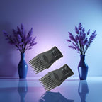 2Pcs Black Plastic Universal Blow Hair Dryer Comb Attachment for Straightening, Detangling - Nozzle Hairdressing Salon Comb,Styling Tools and Appliances for Curly, Natural Hair