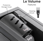 L'ANGE HAIR Le Volume 2-in-1 Titanium Blow Dryer Brush | Frizz Control Blowout Hair Dryer Brush For Drying And Straightening | Volumizing Hot Air Styler For All Hairstyles | Oval Barrel | Black - 60mm