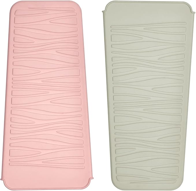 Silicone Heat Resistant Travel Mat Pouch for Hair Straightener, Crimping Iron, Curling Iron, Hair Curling Wand, Flat Iron, Hair Waving Iron (2 Pack, Multicolored)