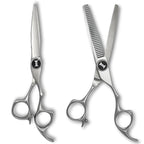 Apex 6" Complete Set of Hair Cutting Shears Includes a 6" Cutting Scissors and a 6" Thinning Shear with a Leather Case - 440C Stainless Steel - Designed by Saki Shears