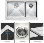 Lordear 36 Inch Double Bowl Farmhouse Kitchen Sink 36"x20-3/4"x10" Double Basin - Image 4