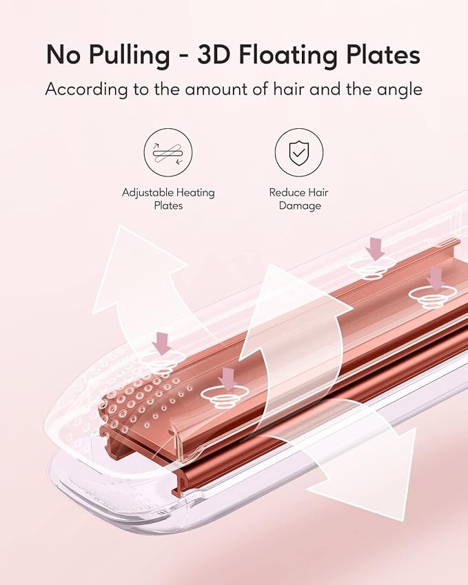 Wavytalk Hair Straightener, 100% Pure Titanium Flat Iron Hair Straightener Dual Voltage Creates Silky Hair Instantly, 1 Inch Flat Iron 170℉-450℉