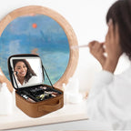 Travel Makeup Bag with LED Mirror Travel Makeup Organizer with 3 Lighted - Image 9