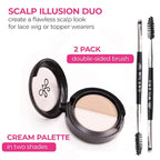 Milano Collection Wig Styling Kit, Hot Air Brush, Gentle Brush, and Teasing Comb, Ideal for Wigs and Natural Hair, includes a Scalp Illusion Duo, a Deluxe Lace Wig Concealer