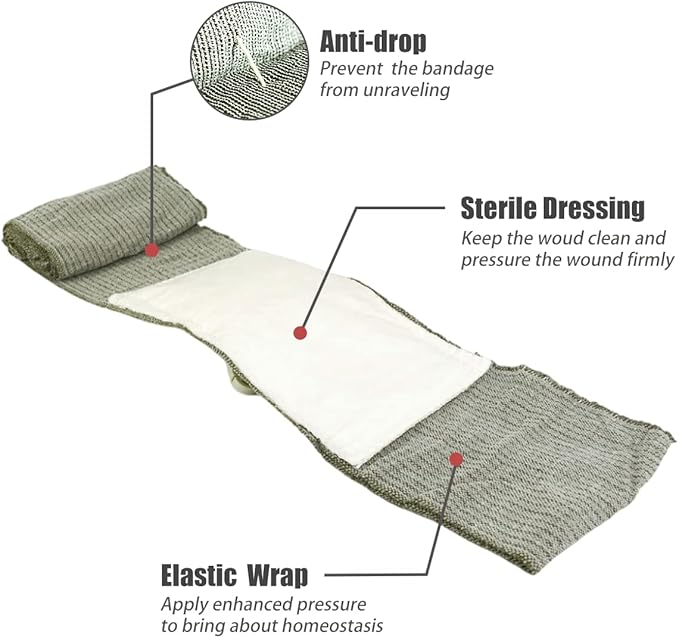 RHINO RESCUE 6" Emergency Compression Bandage Strile Trauma Wound Dressing - Image 2