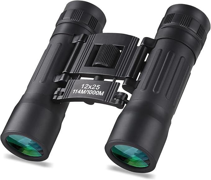 12x25 Compact Binoculars, High Powered Easy Focus Binoculars, Portable Large by Anourney