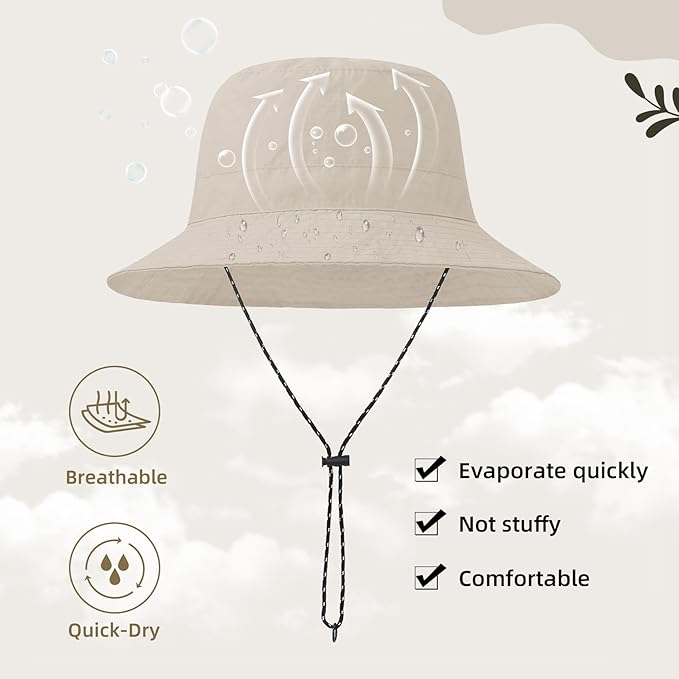 Durio Waterproof Bucket Hats for Woman UPF 50+ Sun Hat UV Protection Packable - Image 5