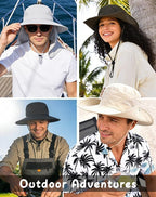 UPF 50+ Wide Brim Sun Hat with Neck Flap (1pack-beige)