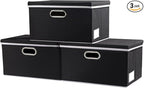 PRANDOM Storage Boxes with Lids Fabric Collapsible Storage Bins Organizer by Prandom