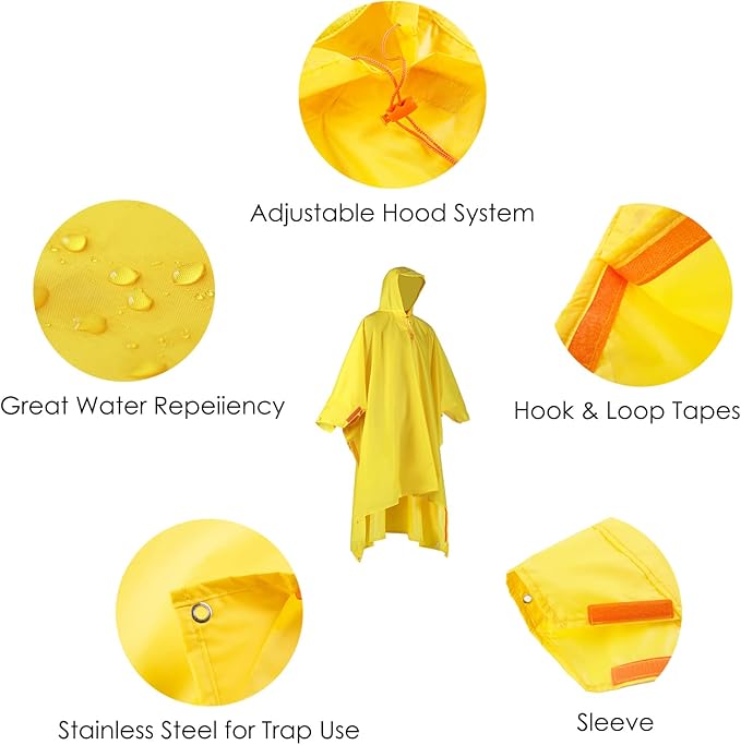 longsinger Rain Poncho for Adult, Waterproof Rain Poncho - Image 4