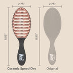 Wet Brush Ceramic Speed Dry Hair Brush, Black - Vented Design & Soft HeatFlex Bristles for Blow-Dry Safe Styling - Ergonomic Handle for Pain-Free Detangling - Hair Accessories for All Hair Types