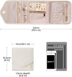 BAGSMART Travel Jewelry Organizer Case Foldable Jewelry Roll - Image 5