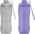 YCT Collapsible Silicone Travel Water Bottle 20oz, Reuseable Leakproof BPA Free by YCT