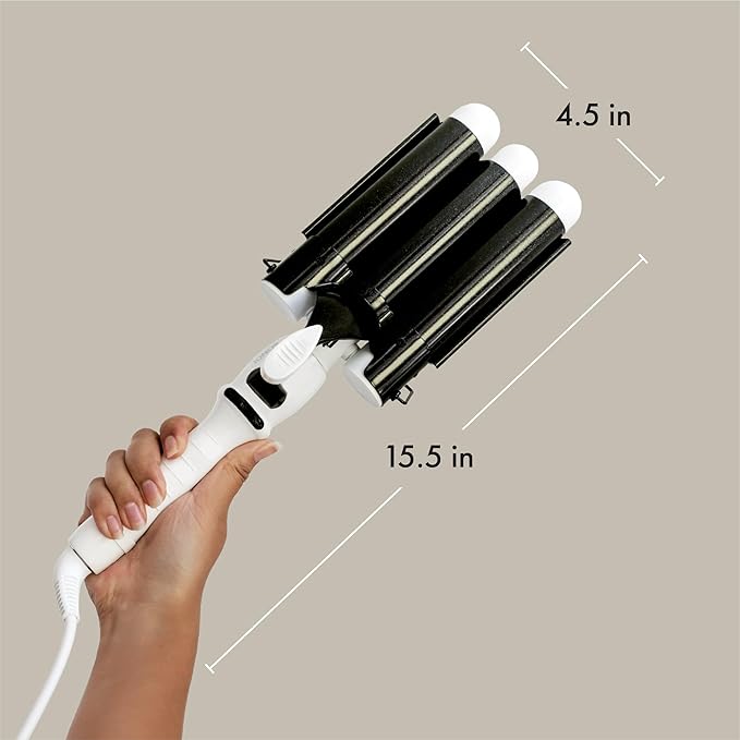 BONDIBOOST Wave Wand Hair Curling Iron Wand [32 mm], 1.25 Inch Ceramic Tourmaline Triple Extra Large Barrels + Long Lasting, Natural Looking Waves + Instant Heat Up for Fast Styling