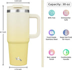 30 oz Tumbler with Handle and 2 Straws, 2 in 1 Lid Insulated Water Bottle - Image 4